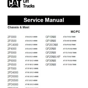Caterpillar CAT 2PD6500 Forklift Trucks Service Manual - PDF DOWNLOAD