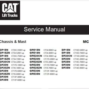 Caterpillar CAT DP18N Forklift Trucks Service,Operation & Maintenance Manual