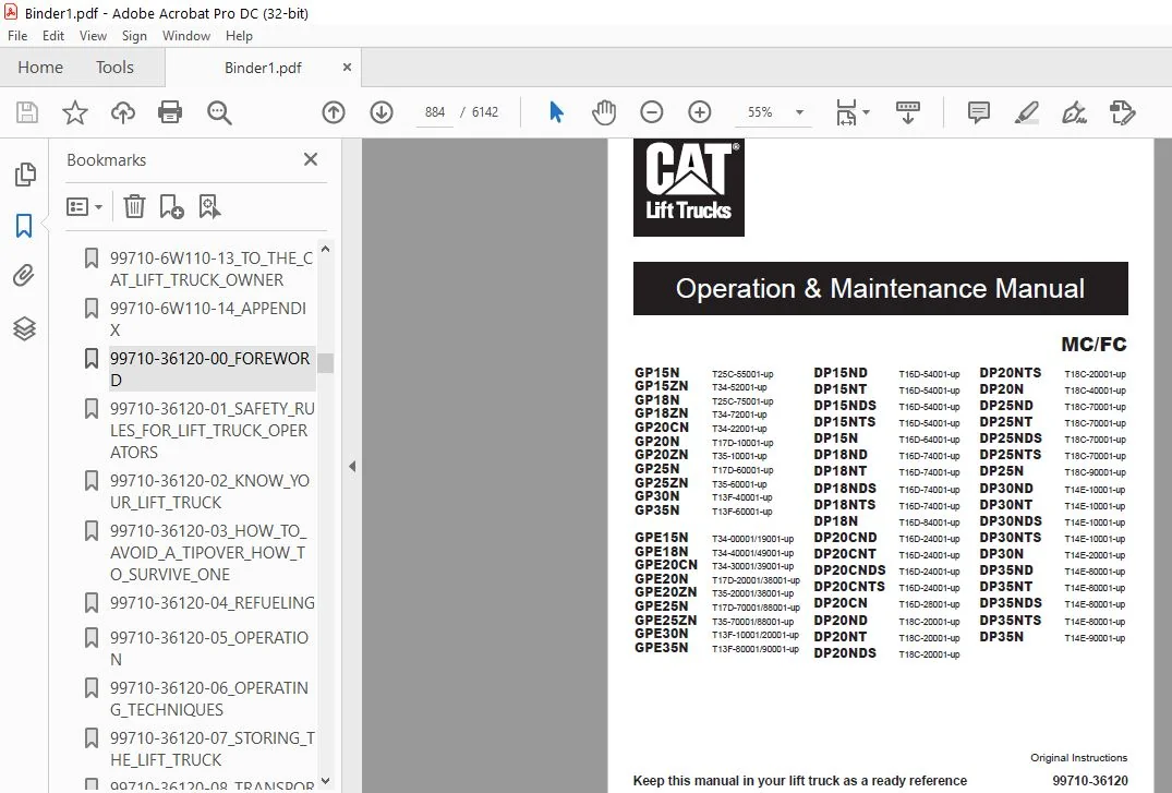 Caterpillar CAT DP18N Forklift Trucks Service,Operation & Maintenance Manual - Image 6