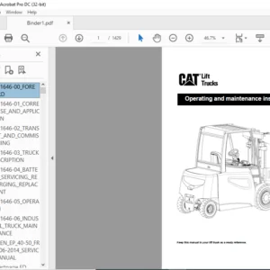 Caterpillar Cat 2EPC 40 - 2EP 55 Lift Trucks Service, Operating & Maintenance Manual - PDF DOWNLOAD
