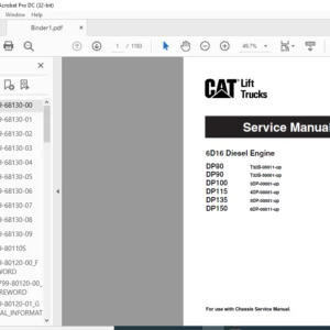 Caterpillar Cat DP100 Lift Trucks Service Manuals - PDF DOWNLOAD