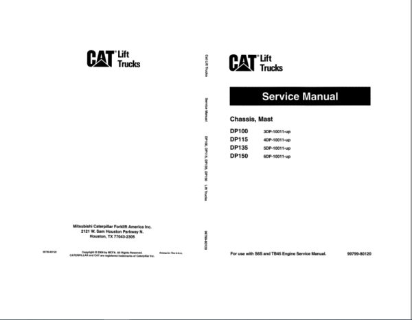 Caterpillar Cat DP100 Lift Trucks Service Manuals - PDF DOWNLOAD ...