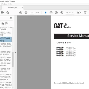 Caterpillar Cat DP100N1 Lift Trucks Service, Operation & Maintenance Manuals  - PDF DOWNLOAD