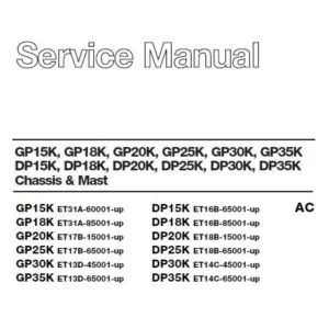 Caterpillar Cat DP15K FC Forklift Trucks Service Manual - COMPLETE COLLECTION