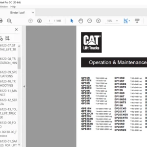 Caterpillar Cat DP18 NDS Lift Truck Service Manual - Complete Set - PDF DOWNLOAD