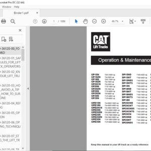 Caterpillar Cat DP18 NTS Lift Truck Service Manual - Complete Set - PDF DOWNLOAD