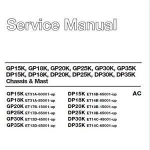 Caterpillar Cat DP18K FC Forklift Trucks Service Manual - PDF DOWNLOAD