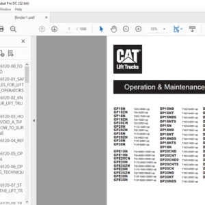 Caterpillar Cat DP20CNT Lift Truck Service Manual - Complete Set - PDF DOWNLOAD