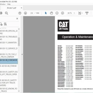 Caterpillar Cat DP20 NTS Lift Trucks Service Manual - Complete Set - PDF DOWNLOAD