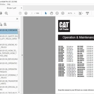 Caterpillar Cat DP20CNDS Lift Trucks Service Manual - Complete Set - PDF DOWNLOAD