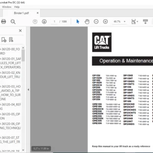 Caterpillar Cat DP20CNTS Lift Truck Service Manual - Complete Set - PDF DOWNLOAD