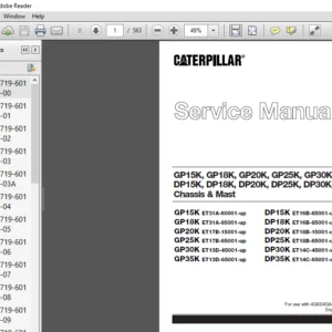 Caterpillar Cat DP20K FC Lift Truck Service Manual - Complete Set - PDF DOWNLOAD