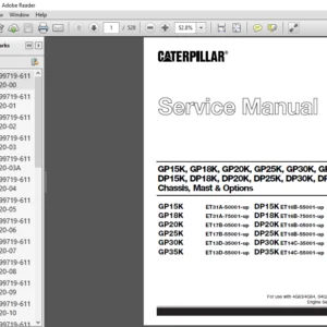 Caterpillar Cat DP20K MC Lift Truck Service Manual - Complete Set - PDF DOWNLOAD