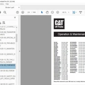 Caterpillar Cat DP20ND Lift Trucks Service Manual - Complete Set - PDF DOWNLOAD