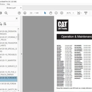 Caterpillar Cat DP20NT Lift Trucks Service Manual - Complete Set - PDF DOWNLOAD