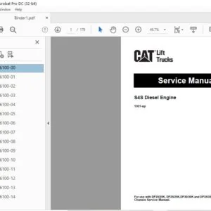 Caterpillar Cat DP25 MC Lift Trucks Service Manual - Complete Set - PDF DOWNLOAD