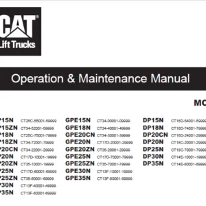 Caterpillar Cat DP25N Lift Trucks Service, Operating & Maintenance Manual - PDF DOWNLOAD