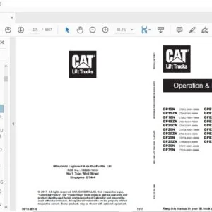 Caterpillar Cat DP30 N Lift Trucks Service Manual - Complete Set - PDF DOWNLOAD
