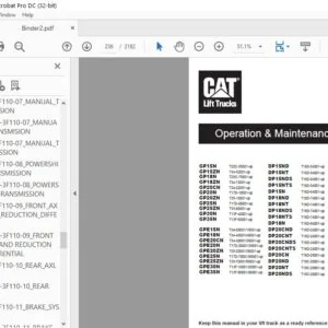 Caterpillar Cat DP30 ND Lift Trucks Service Manual - Complete Set - PDF DOWNLOAD