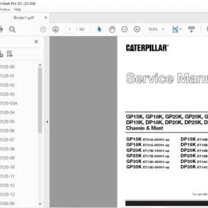Caterpillar Cat DP30K FC Lift Trucks Service Manual - Complete Set - PDF DOWNLOAD