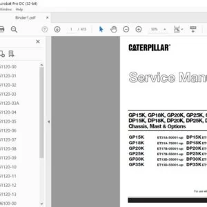 Caterpillar Cat DP30K MC Lift Trucks Service Manual - Complete Set - PDF DOWNLOAD