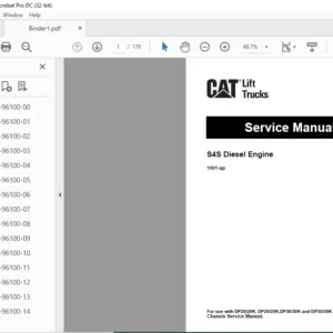 Caterpillar Cat DP35 MC Lift Truck Service Manual - PDF DOWNLOAD