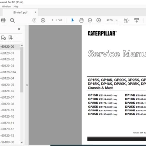 Caterpillar Cat DP35K FC Lift Truck Service Manual - PDF DOWNLOAD