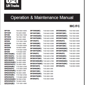 Caterpillar Cat DP35ND Lift Trucks Service, Operation & Maintenance Manuals - PDF DOWNLOAD
