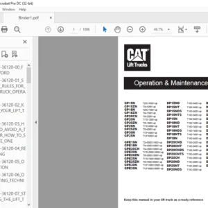 Caterpillar Cat DP35NTS Lift Trucks Service, Operation & Maintenance Manuals - PDF DOWNLOAD