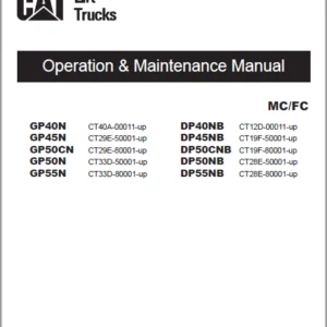 Caterpillar Cat DP50CNB Lift Trucks Service, Operation & Maintenance Manuals - PDF DOWNLOAD