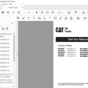 Caterpillar Cat DP50CNM1 Lift Truck Service Manual - PDF DOWNLOAD