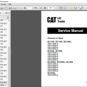 Caterpillar Cat EC25KE Lift Truck Service Manual - PDF DOWNLOAD