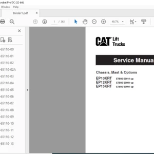 Caterpillar Cat EP12 KRT Lift Truck Service Manual - PDF DOWNLOAD