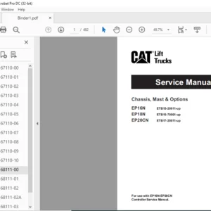 Caterpillar Cat EP18N Lift Truck Service Manual - PDF DOWNLOAD