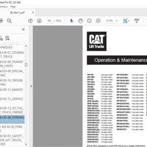 Caterpillar Lift Truck DP20CN Service, Operation & Maintenance Manual - PDF DOWNLOAD