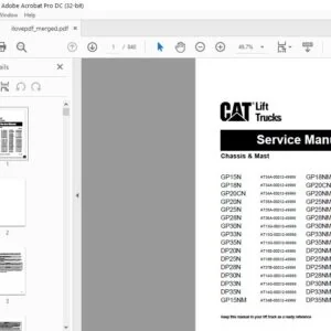 Caterpillar Lift Truck DP30NM Service Manuals - PDF DOWNLOAD