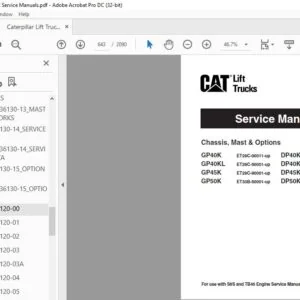 Caterpillar Lift Truck DP50K Service Manuals - PDF DOWNLOAD