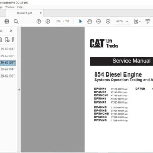 Caterpillar Lift Truck DP50N1 Service Manuals - Complete Set - PDF DOWNLOAD