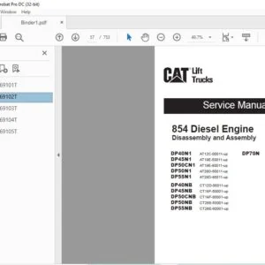Caterpillar Lift Truck DP55N1 Service Manuals - Complete Set - PDF DOWNLOAD