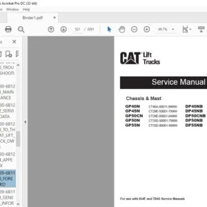 Caterpillar Lift Truck DP55NB Service, Operation & Maintenance Manuals - PDF DOWNLOAD