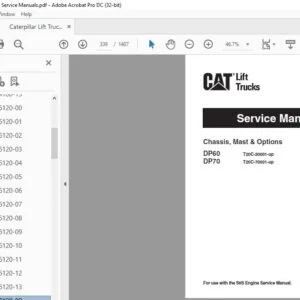 Caterpillar Lift Truck DP60 Service Manuals - Complete Set - PDF DOWNLOAD
