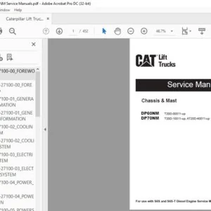 Caterpillar Lift Truck DP60NM Service Manuals - Complete Set - PDF DOWNLOAD