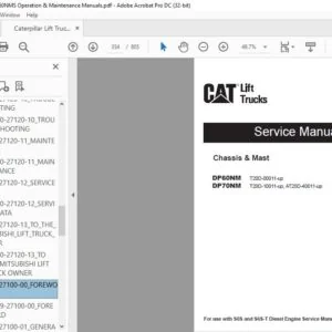 Caterpillar Lift Truck DP60NMS Operation & Maintenance Manuals - Complete Set - PDF DOWNLOAD