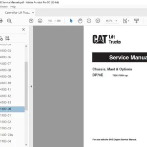 Caterpillar Lift Truck DP70E Service Manuals - Complete Set - PDF DOWNLOAD