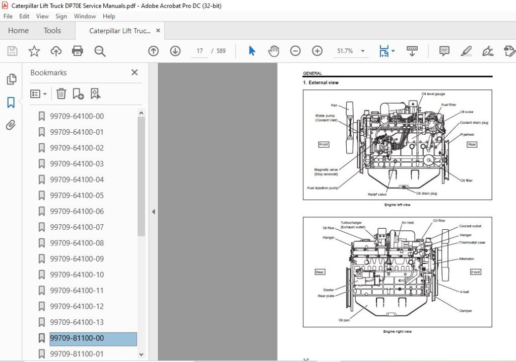 Caterpillar Lift Truck DP70E Service Manuals - Complete Set - PDF ...