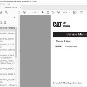 Caterpillar Lift Truck DP70N1 Service Manuals - Complete Set - PDF DOWNLOAD