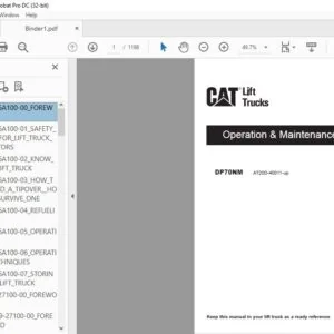Caterpillar Lift Truck DP70NM Service, Operation & Maintenance Manuals - Complete Set - PDF DOWNLOAD
