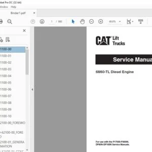 Caterpillar Lift Truck DP80N Service Manuals - Complete Set - PDF DOWNLOAD