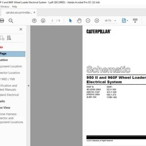 Caterpillar 950 II & 960F Wheel Loader Electrical System Schematic Manual - PDF DOWNLOAD