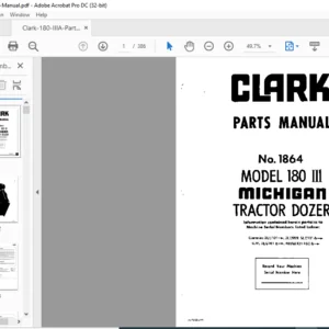 Clark 180 IIIA Tractor Dozer Parts Manual - PDF DOWNLOAD